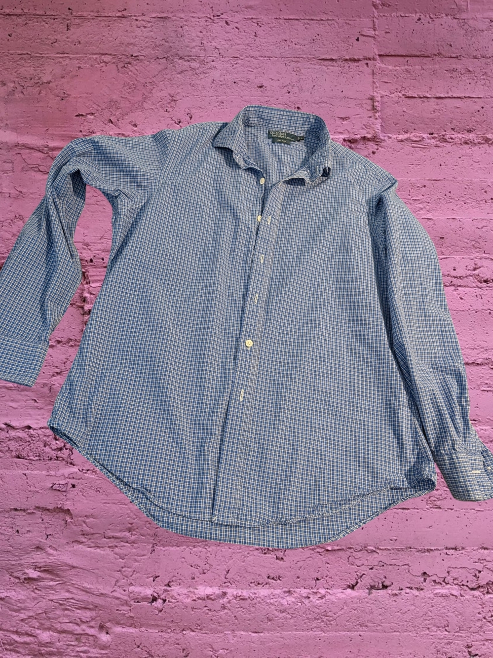 Ralph Lauren Light Blue Micro-Check Button-Down Shirt